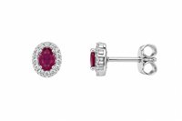 Ohrringe Dame in Weißgold Zircone ROSSO  ZIRC CIZETA